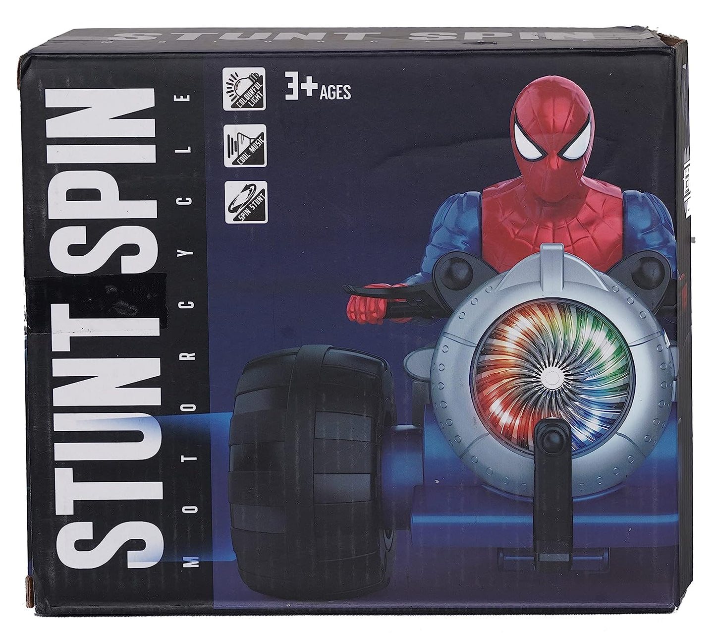 MM TOYS Stunt Spin Spiderman Motorcycle: Mesmerizing Light Effects, In-Built Music, Incredible Stunt & Drift Features - The Ultimate Drift Experience