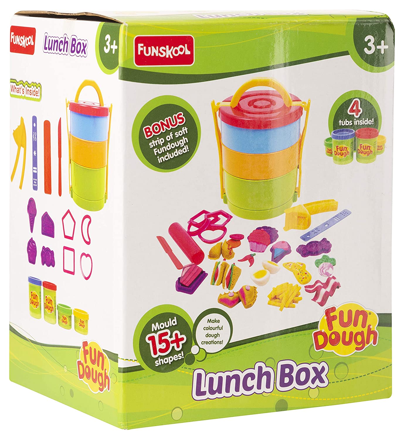Fundough Lunch Box Shaping and Sculpting Playset for Creative Fun - 3 Years and Up