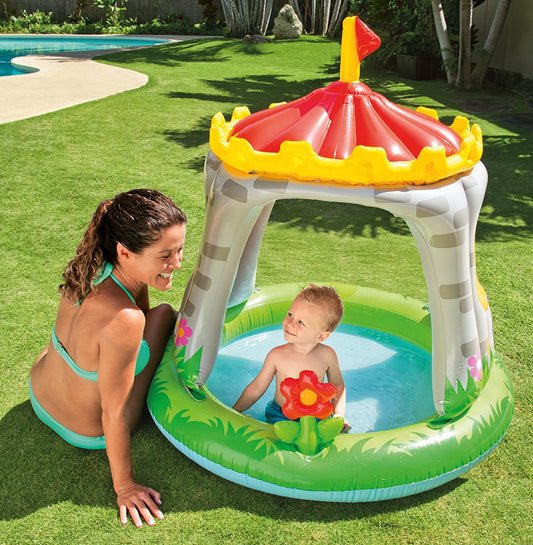 Intex 57122 Royal Castle Baby Pool | Blue | Water-Filled Fun for Ages 1-3 | 48x48 inches - Multicolor