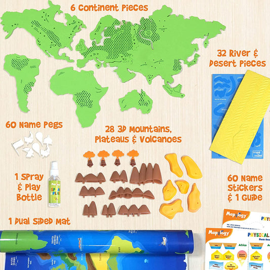 Mapology - Physical Features of World - Educational Toy and Learning Aid - Puzzles for Kids for Age 5 Years