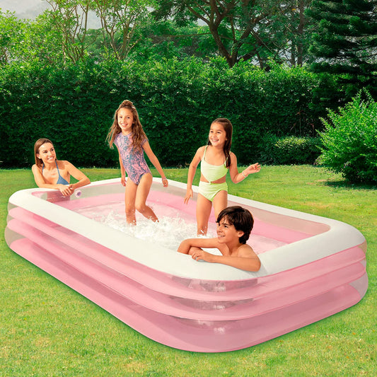 Intex Swim Centre Family Inflatable Pool, PVC Vinyl Material, Spacious 120 x 72 x 22 Inches, Repair Patch Included, Outdoor Water Fun for Kids and Adults, Multicolor