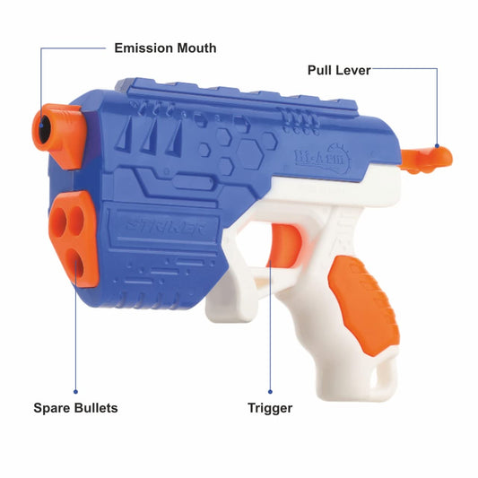 MM Toys BlastOff The Hi-Arm Soft Bullet Gun, Long Range, Includes 10 Bullets, BIS Approved, Multi-Color