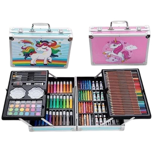 MM TOYS MultiPurpose Unicorn Color Box Brifecase Art And Craft Gift Set For 4+ Year Kids- Box Color May Vary