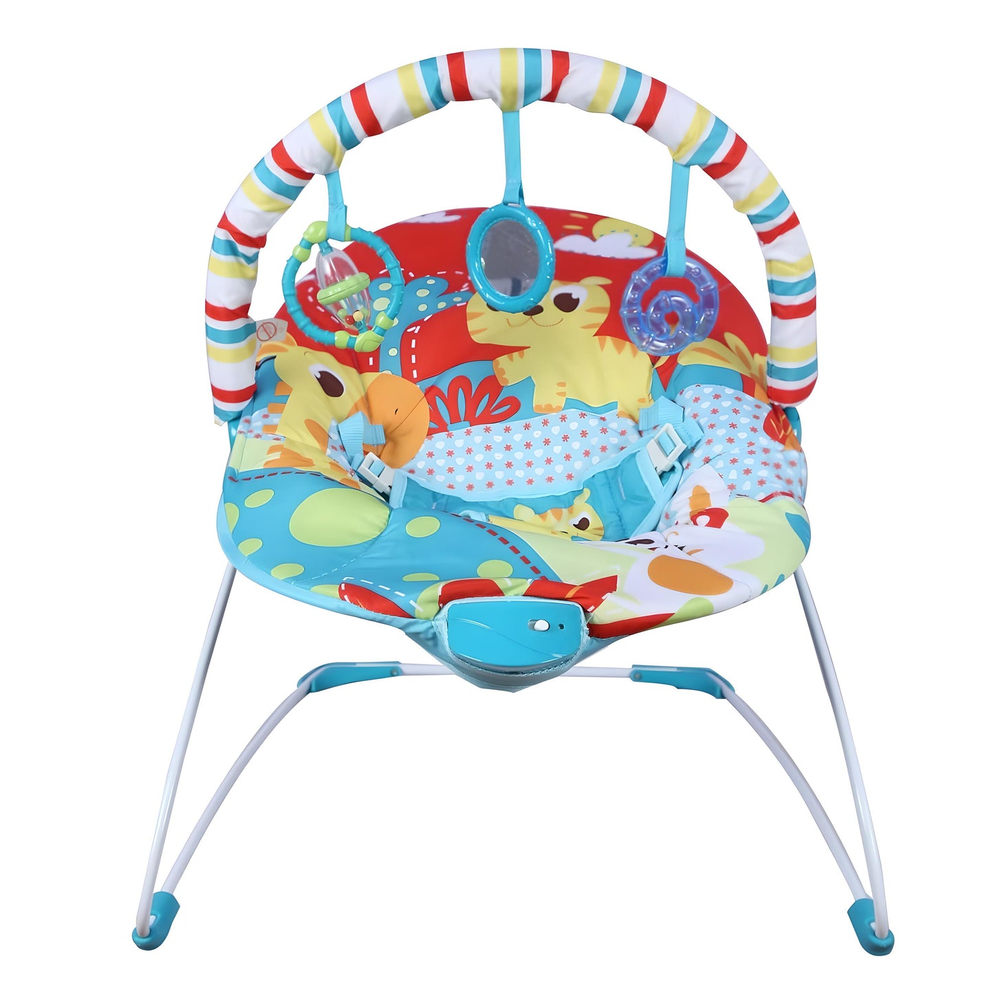 Mastela Toddlers Musical Rocker Bouncer Chair, Multicolour - Soothing Vibration, Playthings, Secure Harness for Babies 3M+ (Model 6730)