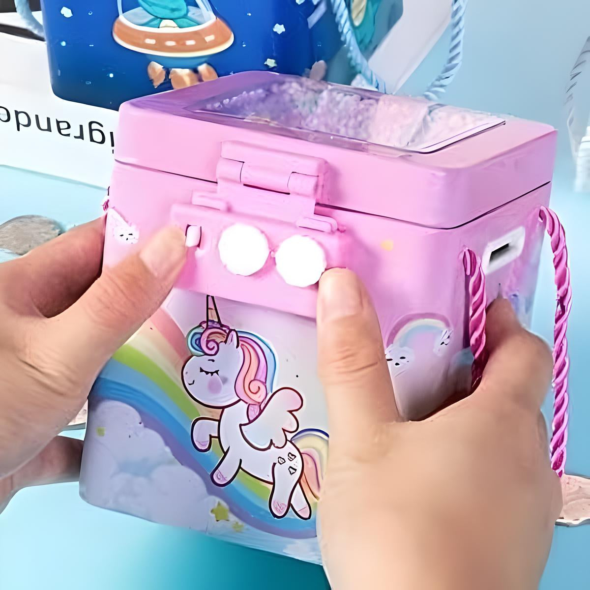 MM Toys Unicorn/Mermaid Themed Coin Box Piggy Bank for Kids, Secure Money Bank with Password - Color May Vary