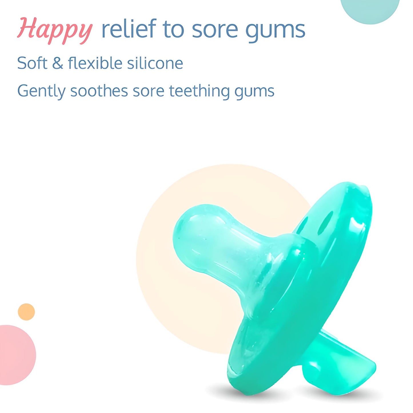 LuvLap Baby Soother - Pacifier Deluxe, 100% Food Grade Silicone, Easy Wash, BPA & Latex Free, 3 Months+, Vibrant Green, Pack of 2 ( 19209 )