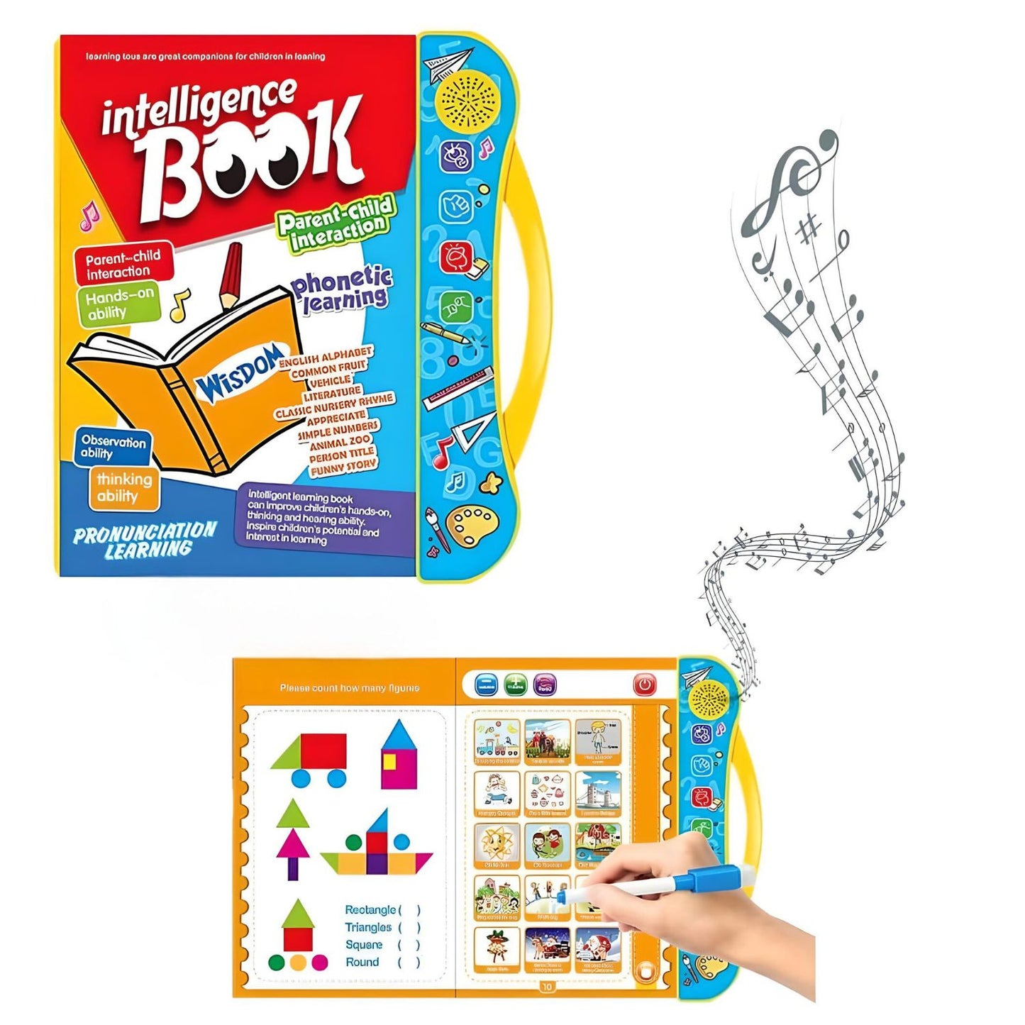 MM TOYS ELECTRONIC KIDS INTELLECTUAL E LEARNING BOOK WITH READING AND SOUND WITH TOUCH FOR 1 YEAR TO 5 YEAR BOY AND GIRLS