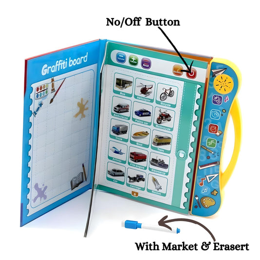 MM TOYS ELECTRONIC KIDS INTELLECTUAL E LEARNING BOOK WITH READING AND SOUND WITH TOUCH FOR 1 YEAR TO 5 YEAR BOY AND GIRLS
