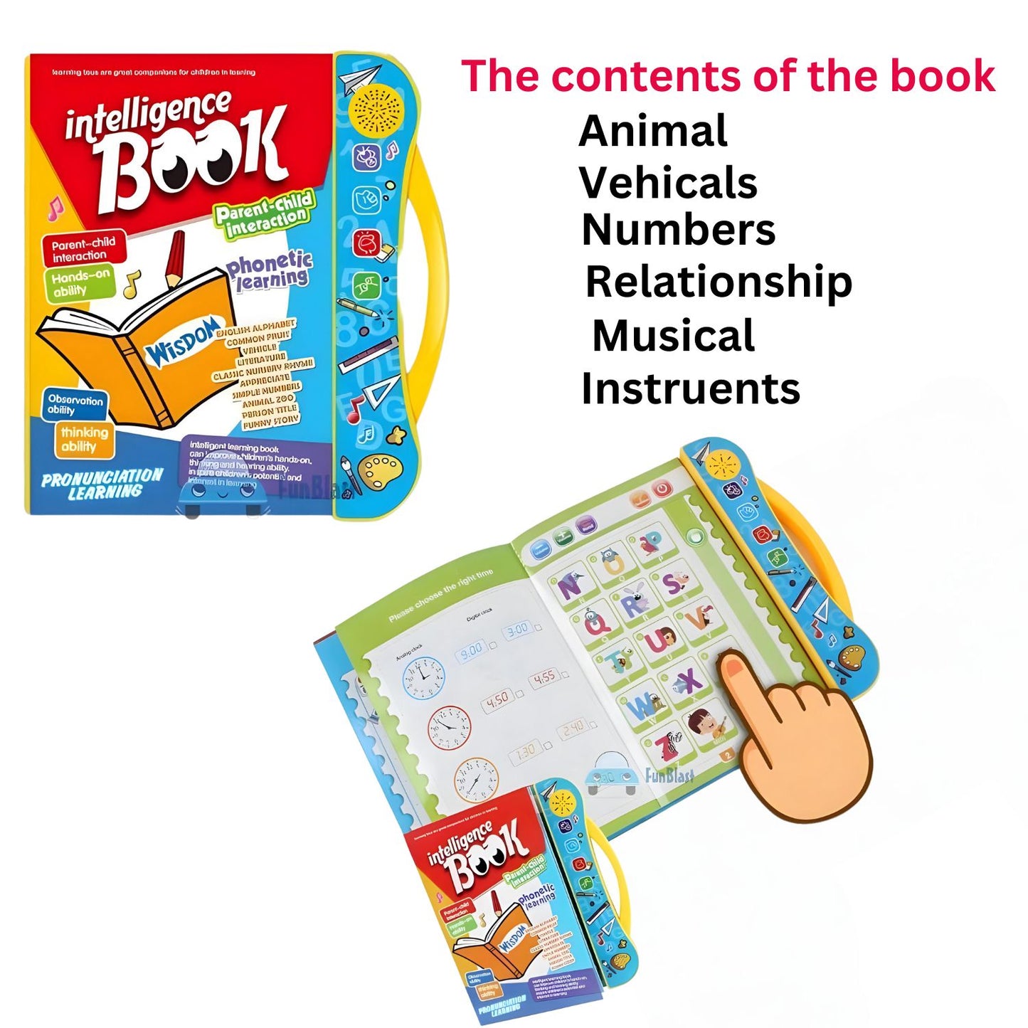 MM TOYS ELECTRONIC KIDS INTELLECTUAL E LEARNING BOOK WITH READING AND SOUND WITH TOUCH FOR 1 YEAR TO 5 YEAR BOY AND GIRLS