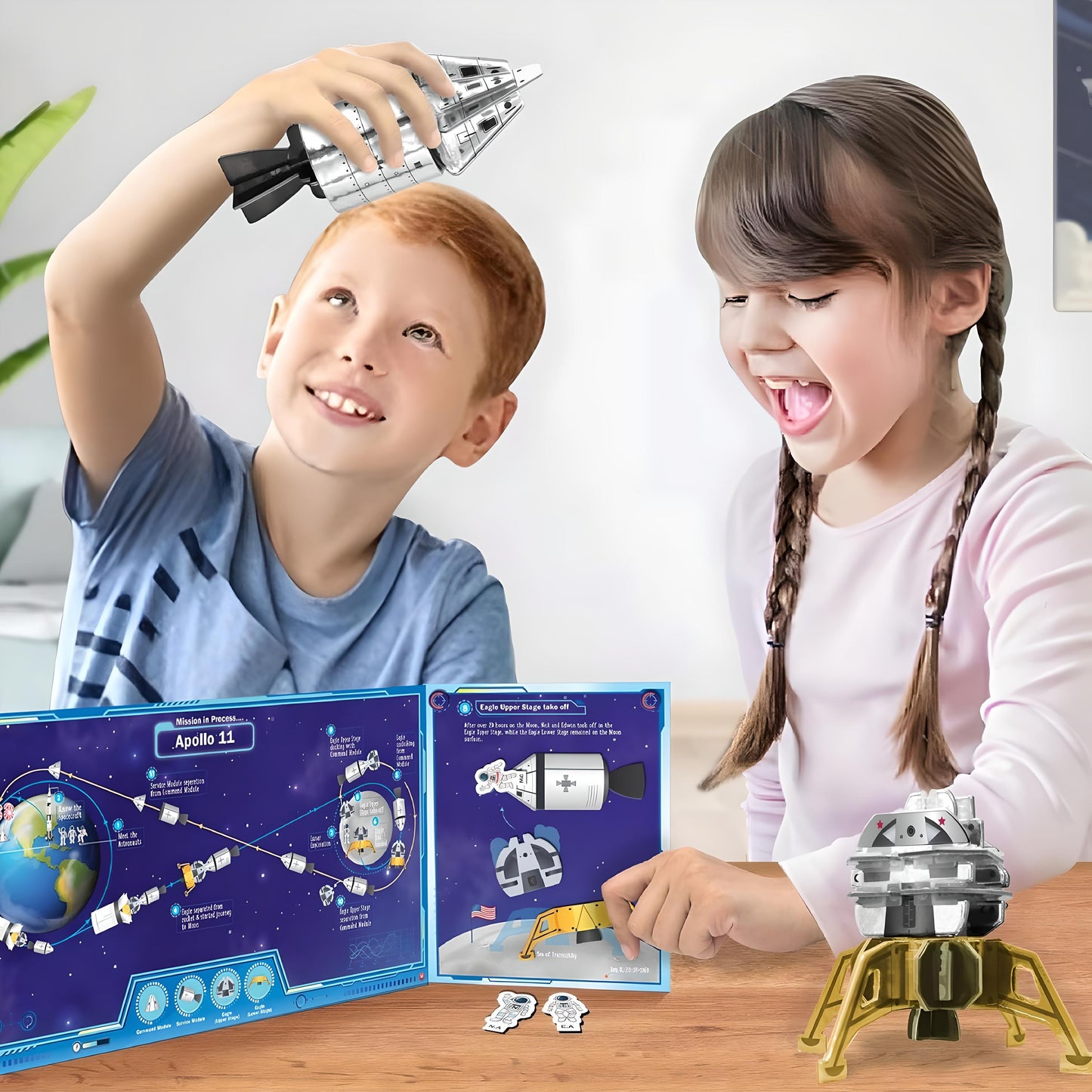 Imagimake Man's Journey to Moon - Mission Apollo 11, Magnetic Play, 80+ Pieces, NASA-Inspired, 3D Puzzle Toy for Kids - Multicolor 7+ years For Unisex