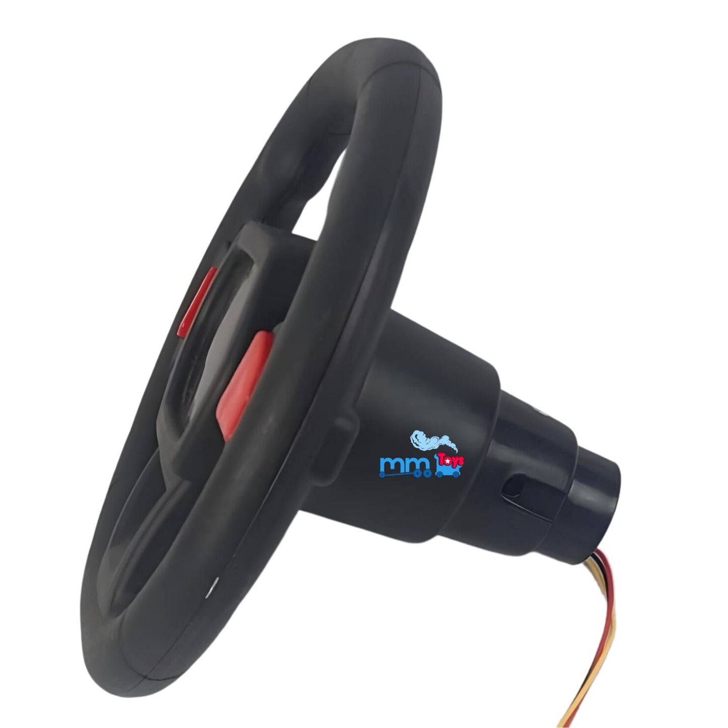 MM TOYS Kids Electric Car Jeep Steering Replacement Part Accessories With Horn And Music Buttons - Black