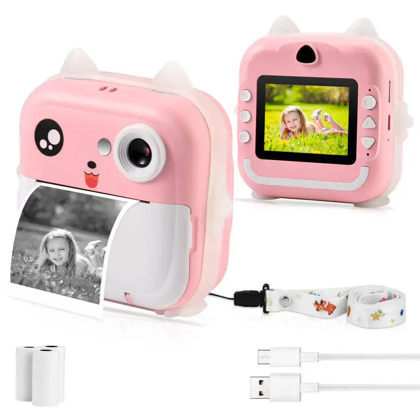 Instant Print Camera for Kids, Christmas Birthday Gifts for Girls Boys, Digital Camera- Color As Per Stock