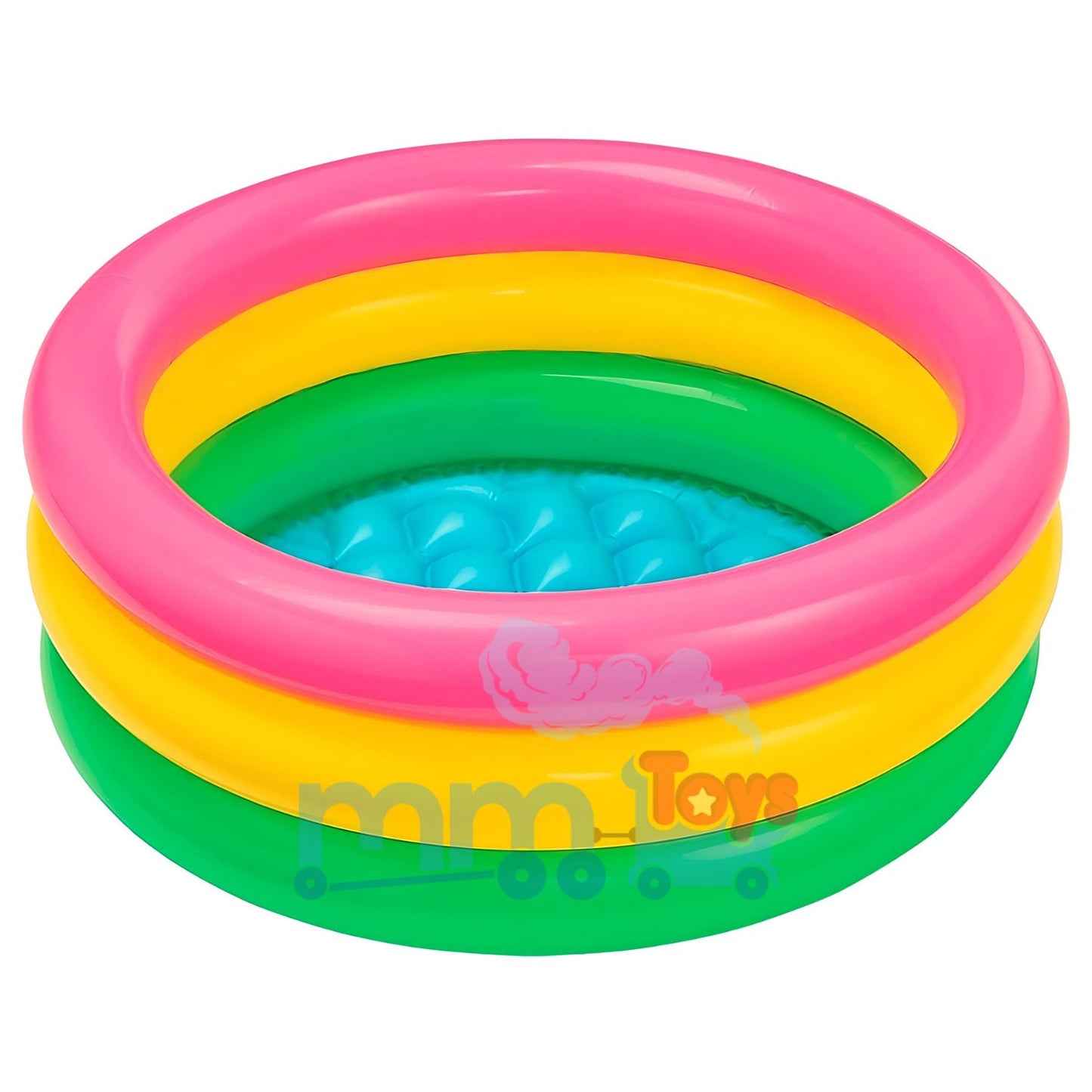 INTEX INFLATABLE BABY POOL, 2-FEET FOR KIDS WITH HOLD CAPACITY UP TO 8 KG , REPAIR PATCH INCLUDED - MULTI COLOR ( 57107 )