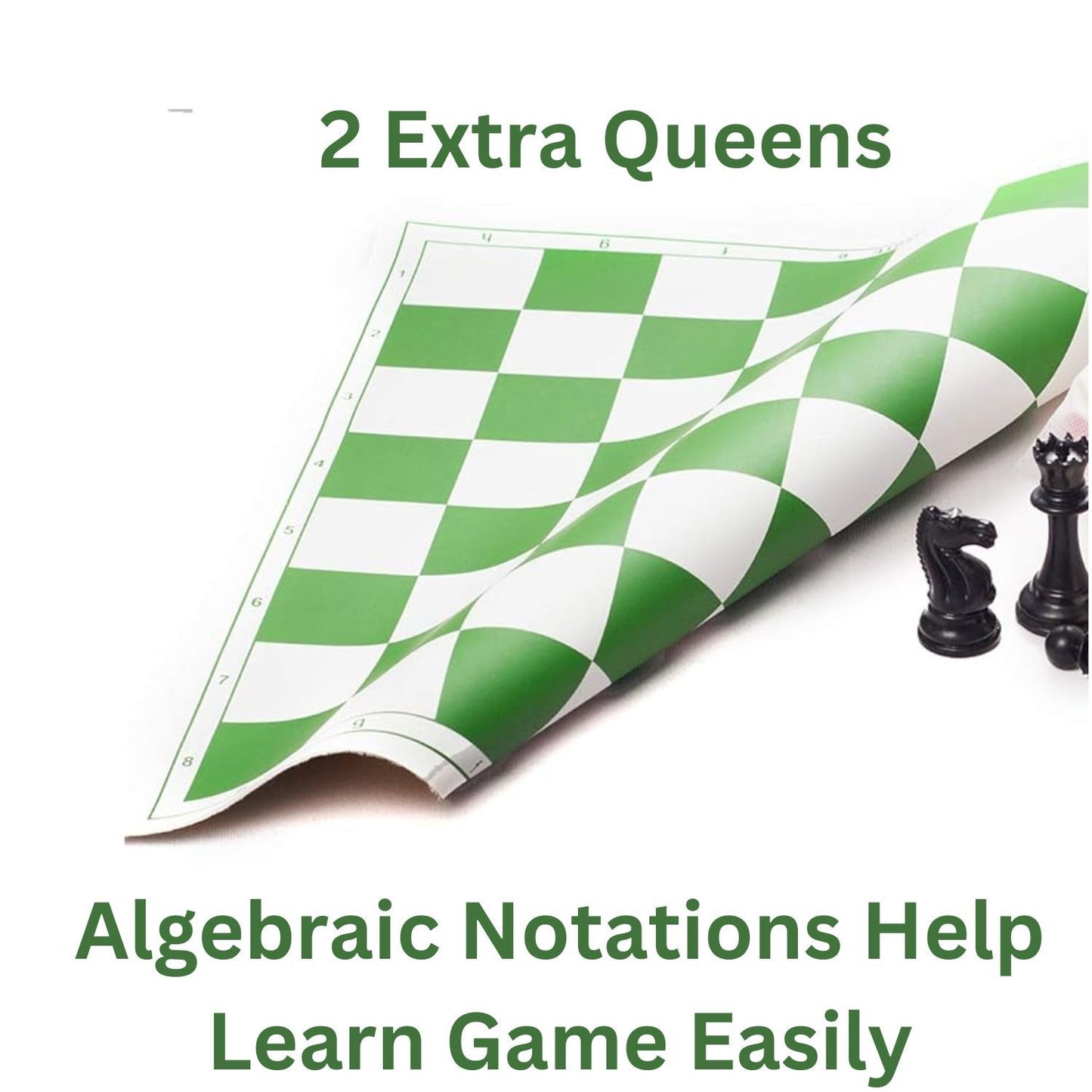 MM TOYS 18 x 18 Inch Proffessional Chess Play Set + 2 Extra Queens | Waterproof, FIDA Approved | Gift for Kids and Adult
