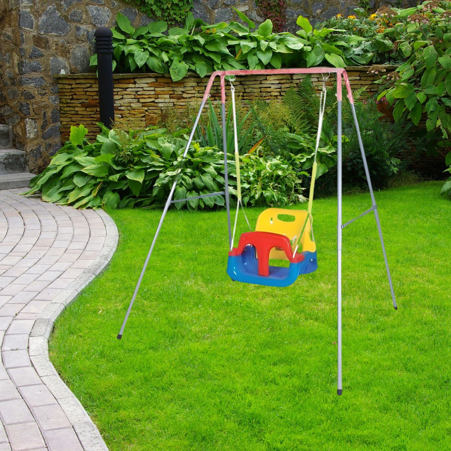 PlayGro Model 3101 - Heavy Duty Foldable Garden Swing with Solid Alloy Stand - For Kids 2 to 6 Years