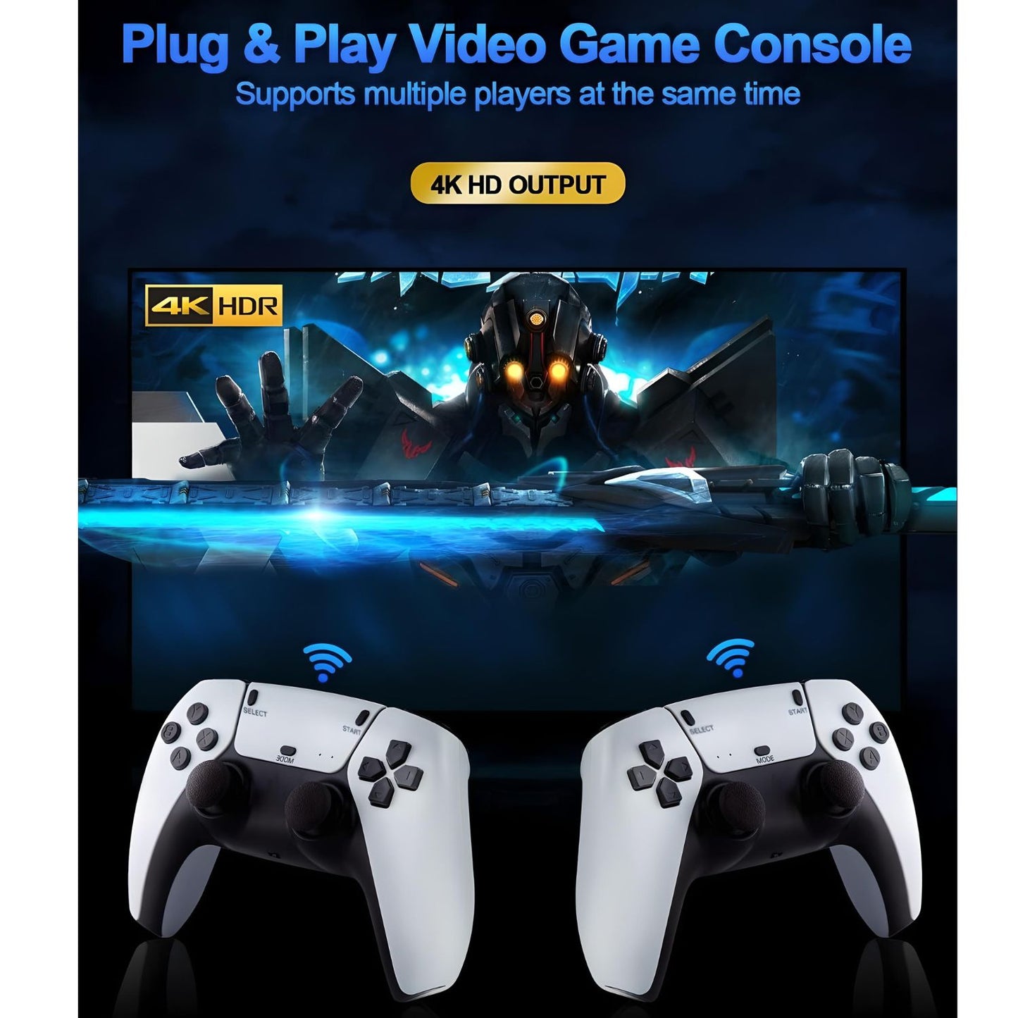 MM TOYS 2.4G Wireless Controller Video Gamespad 4k HD Classic Game with double rocker control and HDMI Output