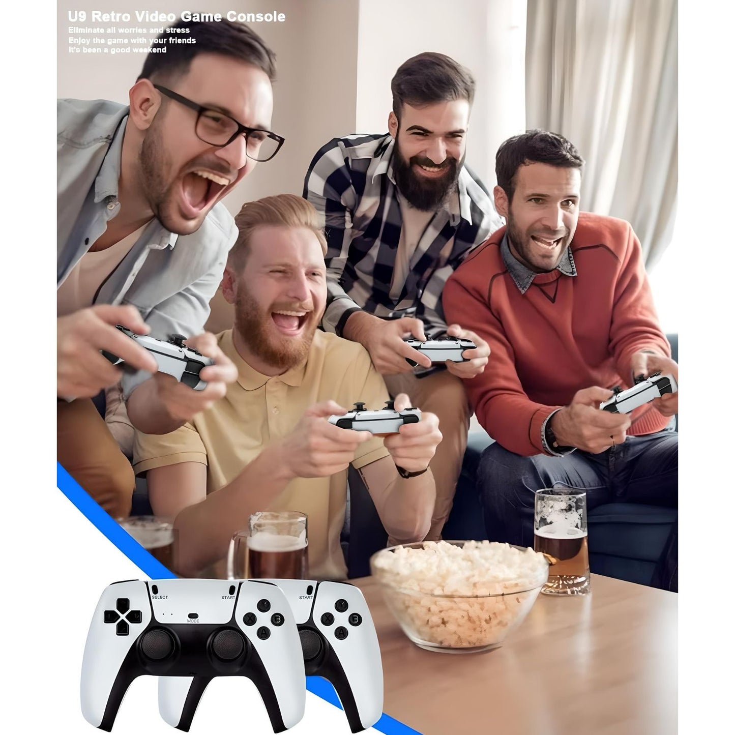 MM TOYS 2.4G Wireless Controller Video Gamespad 4k HD Classic Game with double rocker control and HDMI Output