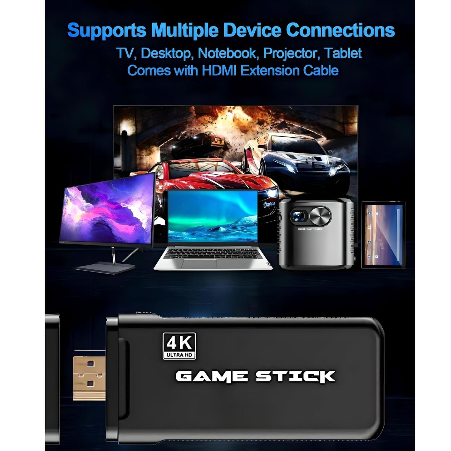 MM TOYS 2.4G Wireless Controller Video Gamespad 4k HD Classic Game with double rocker control and HDMI Output