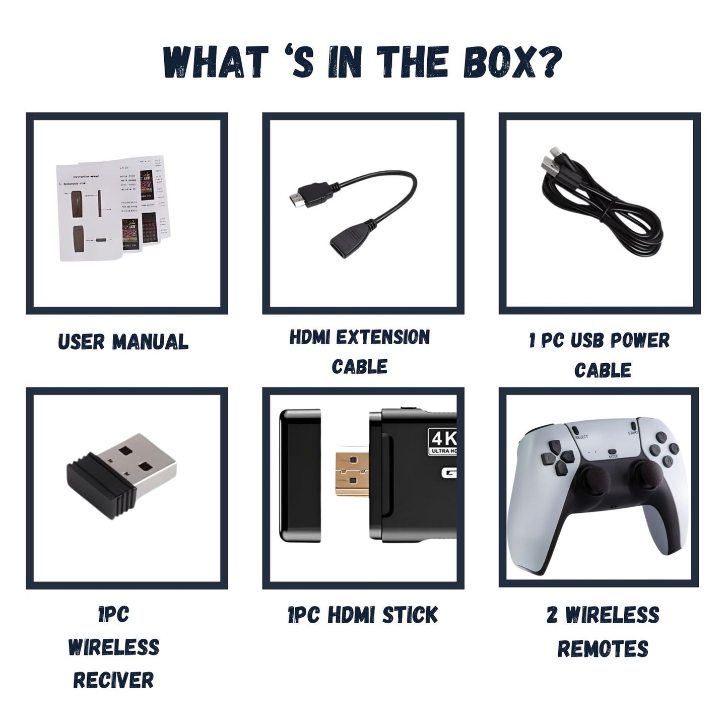 MM TOYS 2.4G Wireless Controller Video Gamespad 4k HD Classic Game with double rocker control and HDMI Output