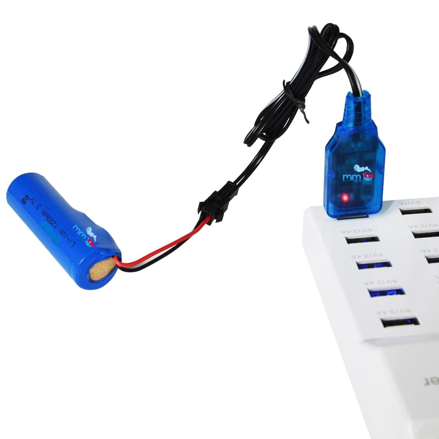 MM TOYS 3.7v lithium ion 1200 Mah Rechargeable Battery With Black 2 Pin JST Male Connector For Rc Toys