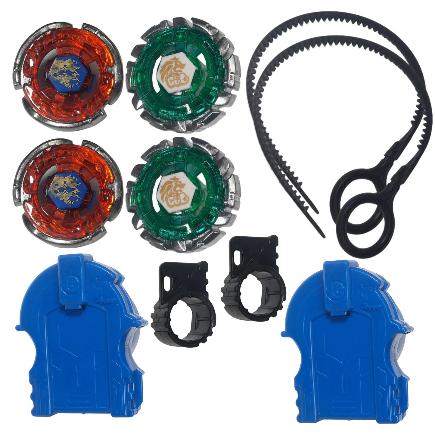 MM TOYS 4D Metal Master Blades with Stadium - Ultimate Bey Battle Set for Kids, 4 Beys, 2 Launchers, 1 Stadium (Multi-Color)