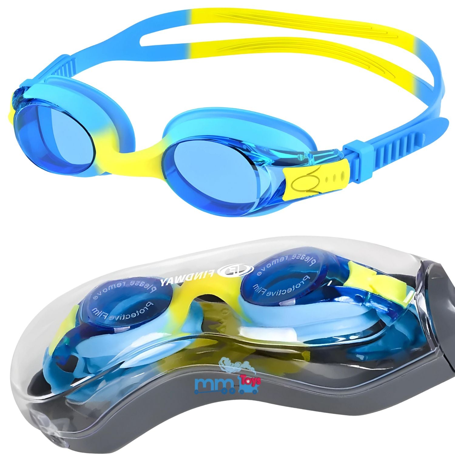 buy goggles MM TOYS Durable Pool Goggles with Adjustable Strap and Storage Box, Easy to Wear