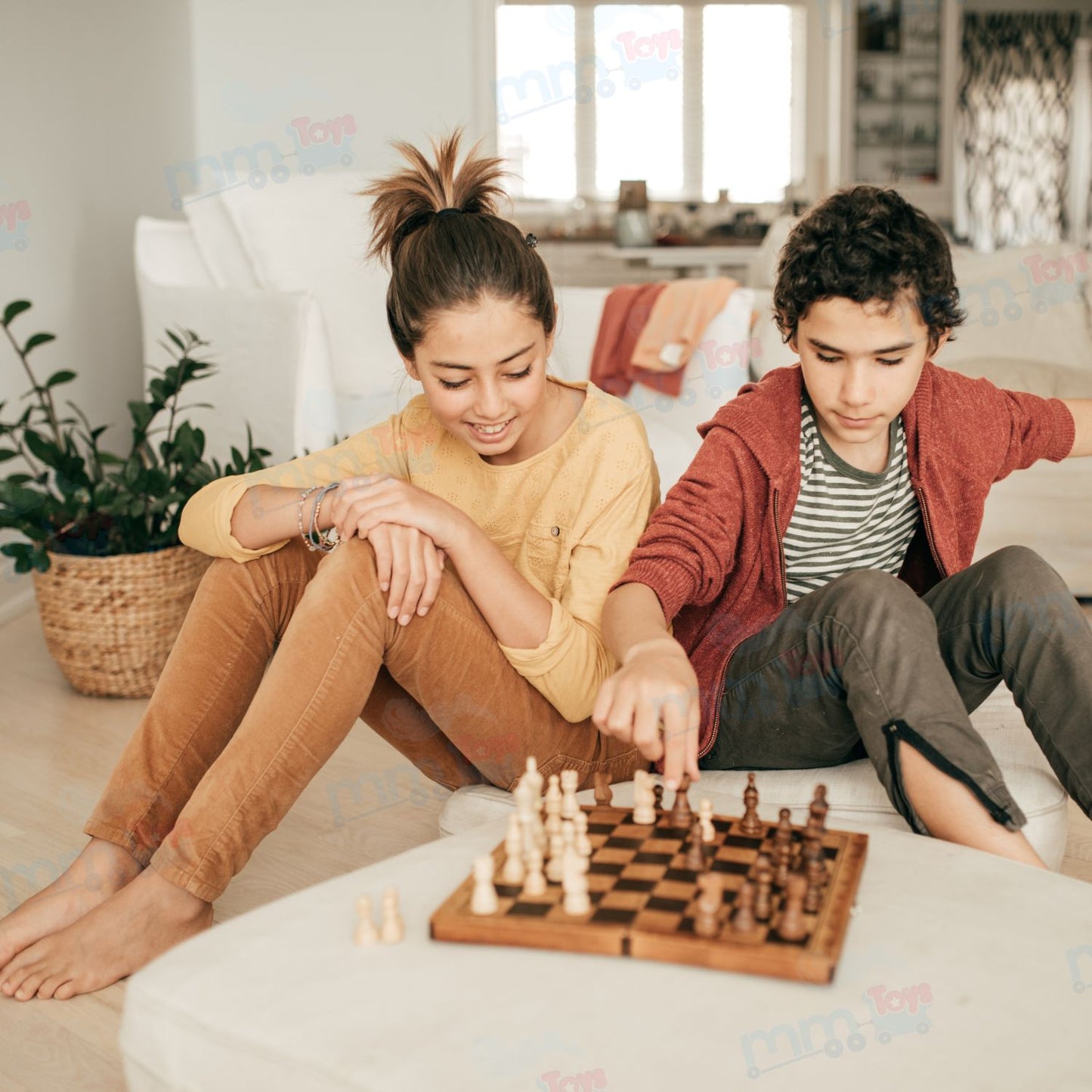 MM TOYS Classic Wooden Handmade Foldable Chess Set – 16x16 Inch Durable Wood Board for Adults & Kids, Elegant & Portable Design – Perfect Gift