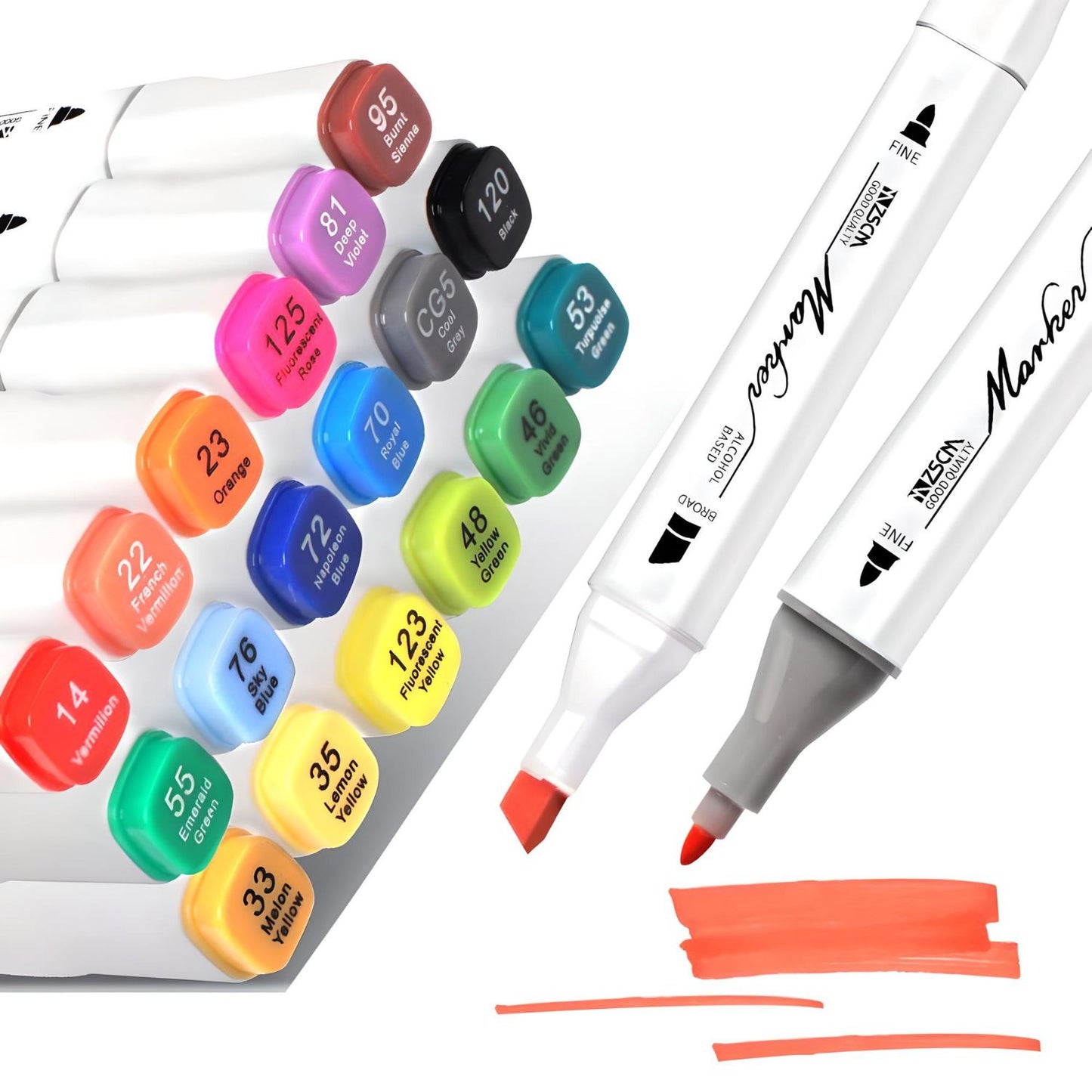 MM TOYS Color Blend Pack of 18 Colors Alcohol Brush Paint Markers Dual Tip Permanent Art Marker Set