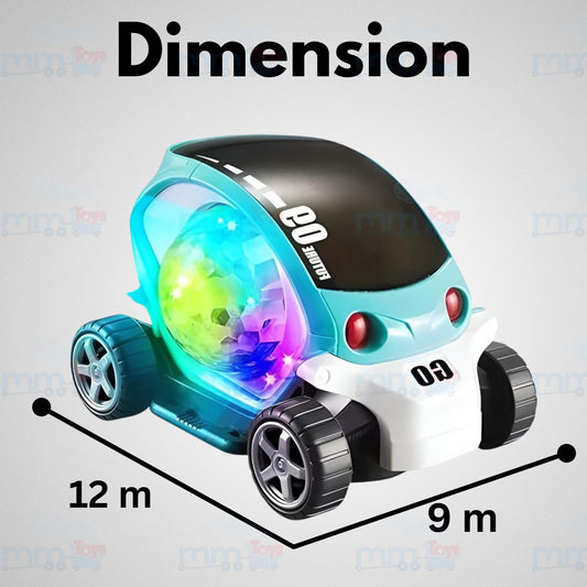 MM TOYS Rotating Stunt Car 360° Toy with 3D Lights & Music | Multi-Color Flashing Light for Kids’ Birthday Gift