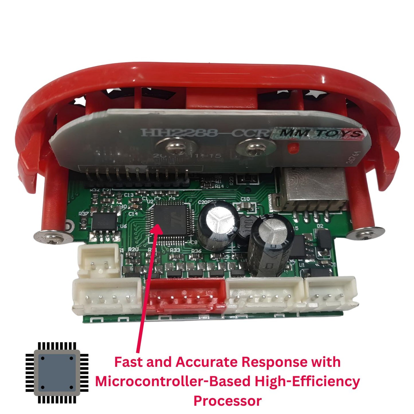 MM TOYS HH2288-CCR 12V Multifunction Music Player Board With TF And SD Card Support Control Panel WithUSB Support, Battery Indicator For Kids Electric Car Jeep Bike Ride on Replacement Part Accessory- Red/Black
