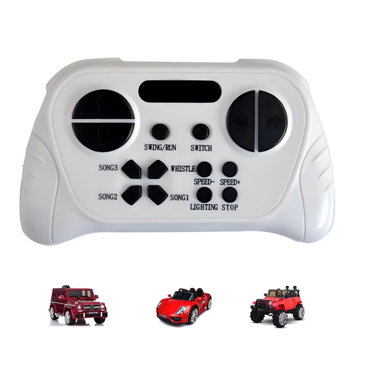 MM TOYS HH 621Y Multi-Function Remote Control for Kids Electric Car Compatible With HH621K-2 and HH611K-2 Motor Controllers (Not Included) White