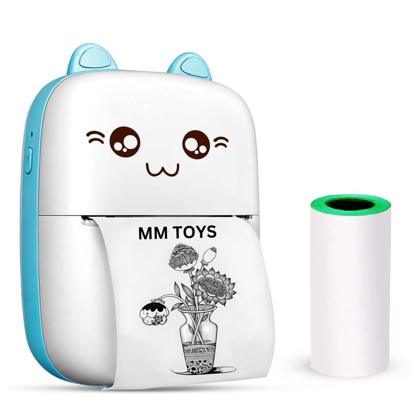 MM TOYS Kids Instant Print Digital Camera, HD Camera, Black & White Printing, SD Card Supported, Rechargeable Battery, Paper Roll Included, For Ages 5–12 Years, Multicolor