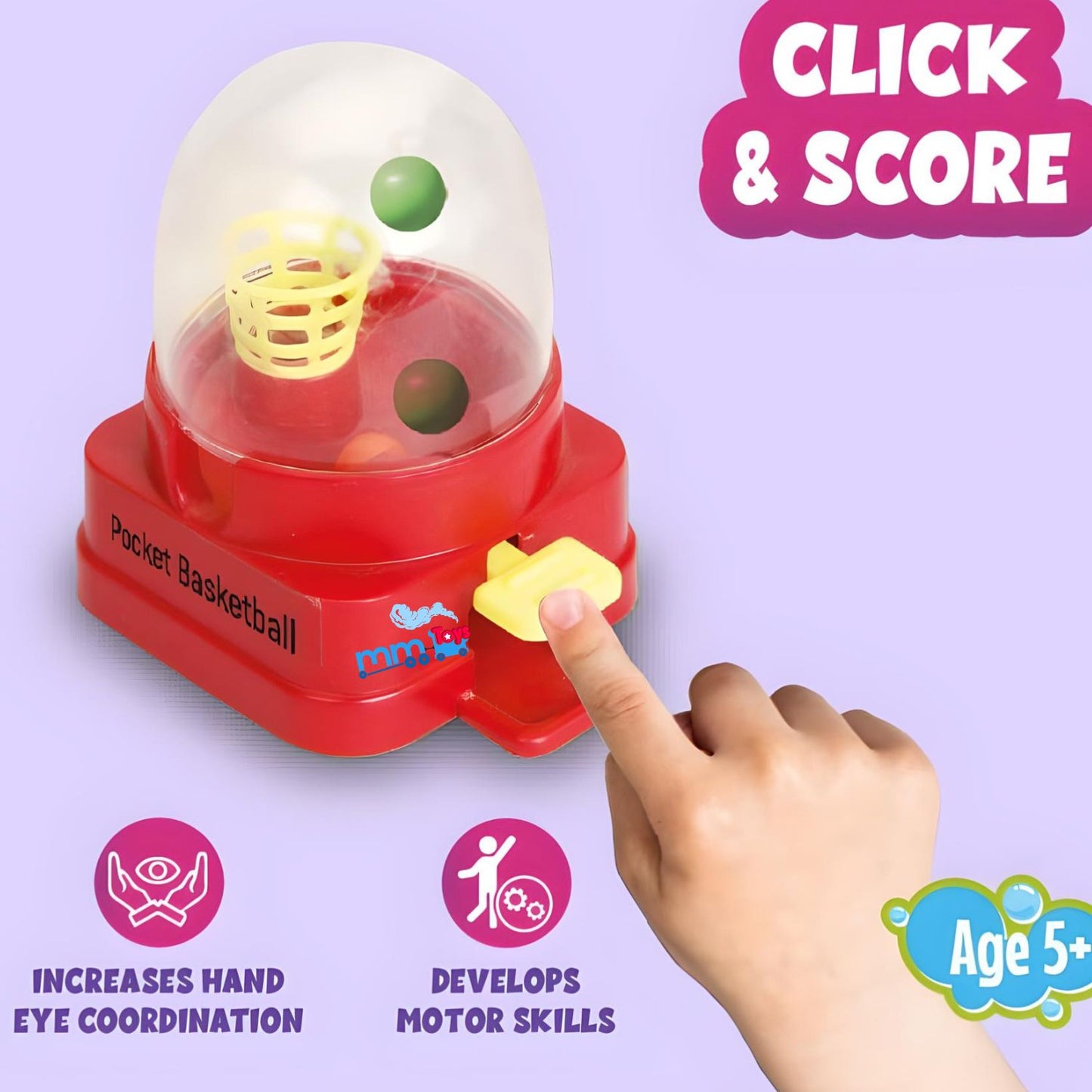 MM TOYS Mini Basket Ball Pocket Game For 5+ Year - Multicolor