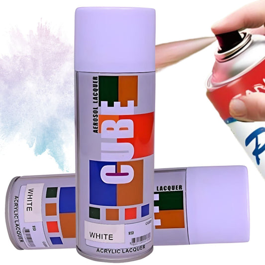 MM TOYS Multipurpose Aerosol Spray Paint White Quick Dry Multi-Surface Application, Wood, Plastic, Metal And For Art Craft 400 ML - White Color