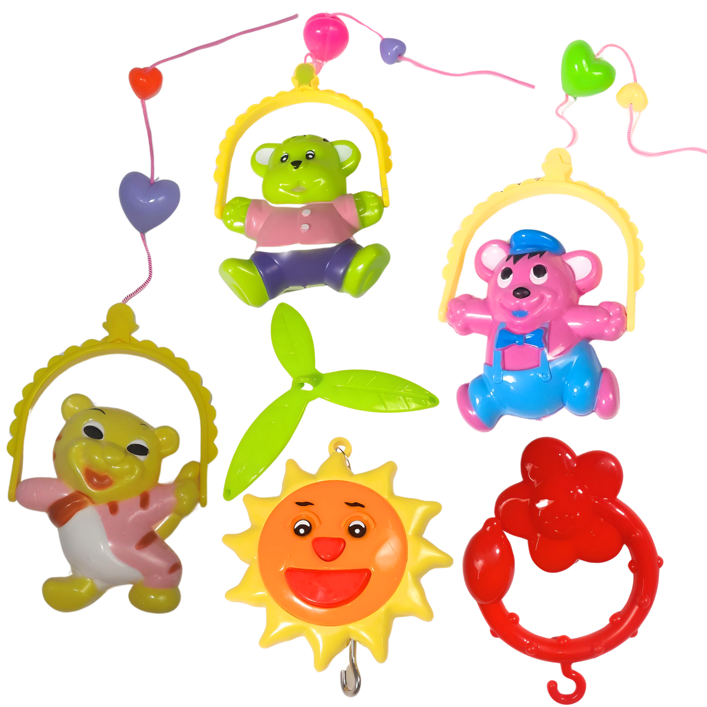 MM TOYS Musical Cot Mobile Rotatting Hanging Rattles Harmonious Music For New Born 0 6 12 Months