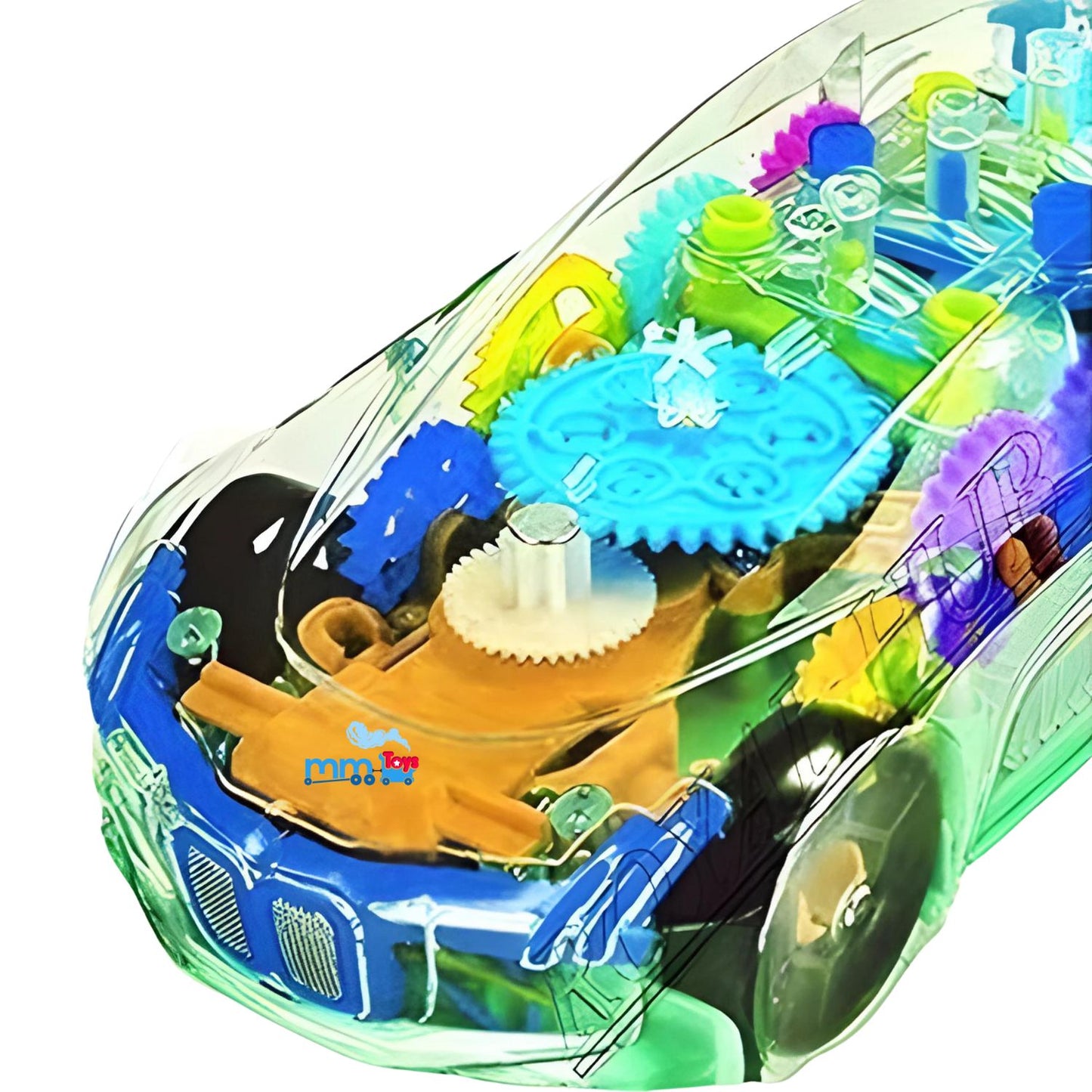 MM TOYS Transparent Multifunctional Concept Racing Car Toy with Colorful Lighting, 360 Rotation For 1 Year to 4 Year Kids Yj388-48