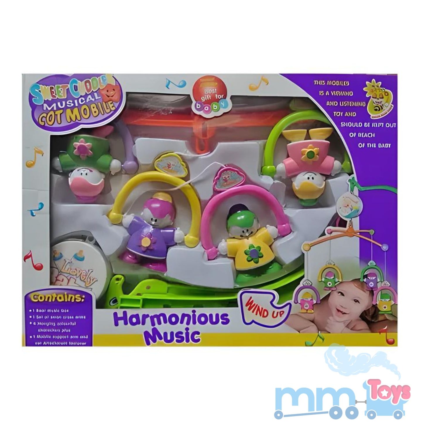MM TOYS Rotating Manual Musical & Light Rattle Cot Mobile for Cradle and Bed Jhoomer - Baby Rattles