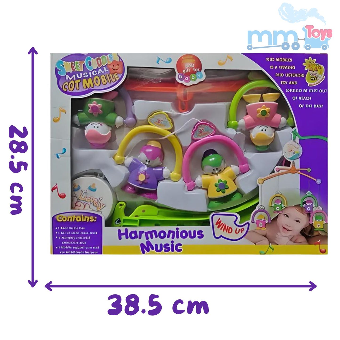 MM TOYS Rotating Manual Musical & Light Rattle Cot Mobile for Cradle and Bed Jhoomer - Baby Rattles