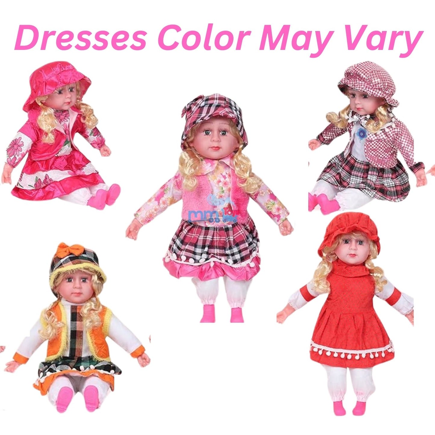 MM TOYS Singing Songs & Poem Baby Doll Original 24 Inch Big Size - Dress Color May Vary