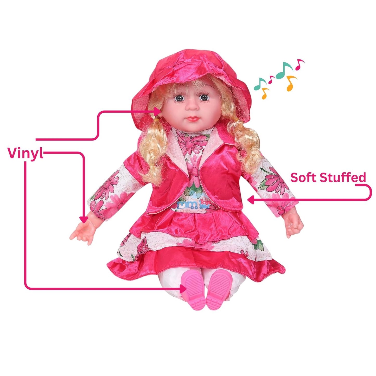 MM TOYS Singing Songs & Poem Baby Doll Original 24 Inch Big Size - Dress Color May Vary