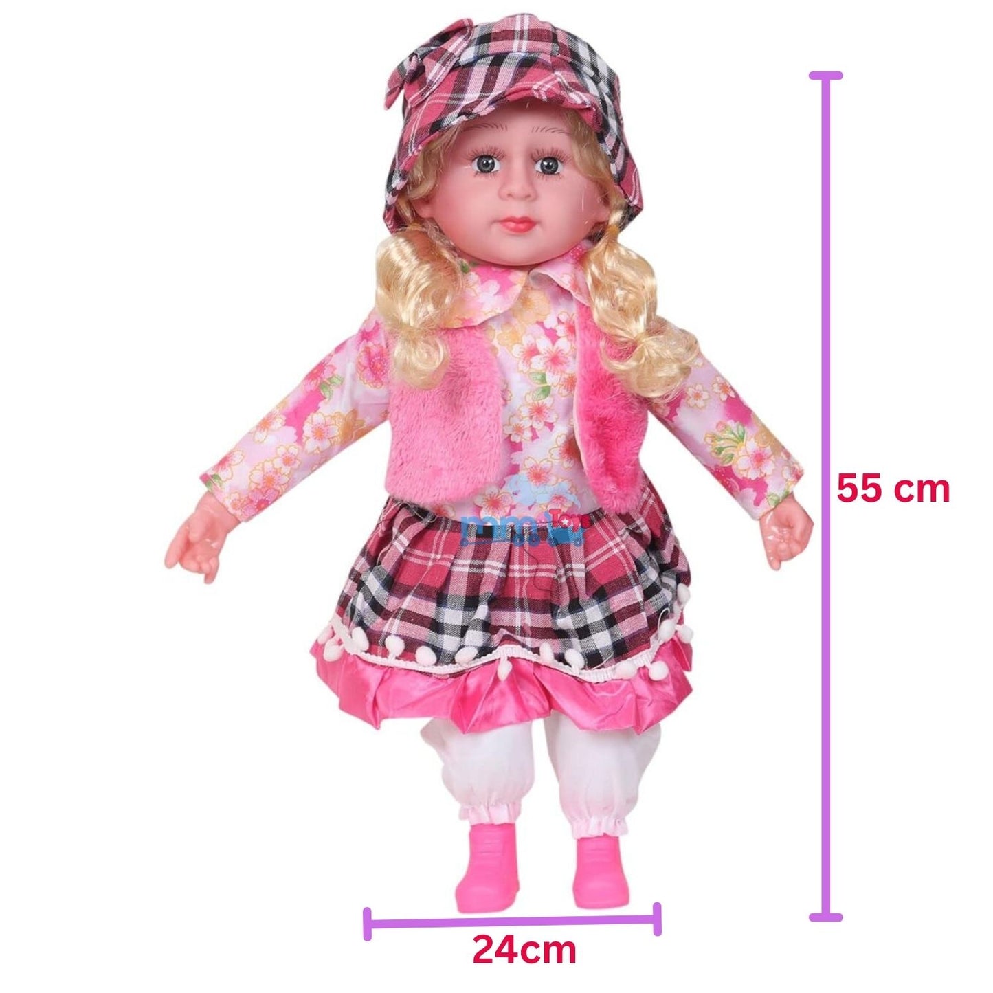 MM TOYS Singing Songs & Poem Baby Doll Original 24 Inch Big Size - Dress Color May Vary