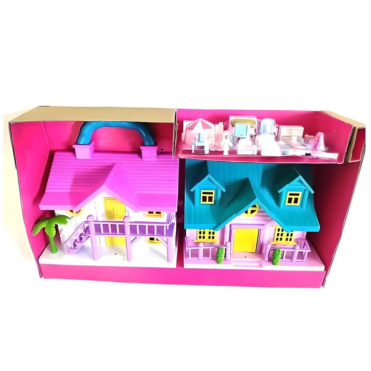 MM TOYS Small Size Funny Doll House Play Set For 2 To 6 Year Old Girls, Doll House Pretend Play Set / Toys For Girls / Birthday Gift for Girl Child