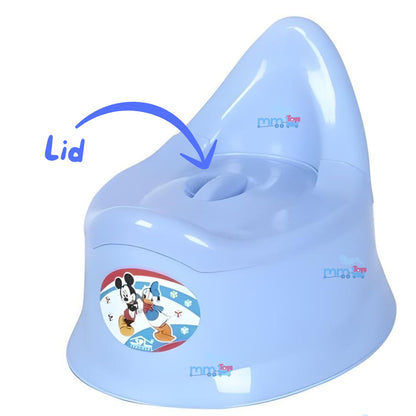 MM TOYS Toddle Ease Potty Trainer Chair with Lid & High Back Support for 6-18 Months, Easy Clean, Comfortable, Blue