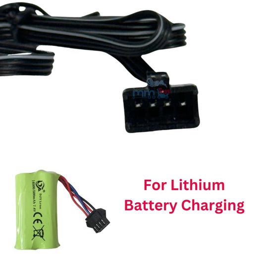 MM TOYS USB Charger Cable Power Adaptor With Led Indicator 4 Pin JST SM Connector Female Black Input 0.5-2A Output 7.4V=250mA For RC Toys , Electronic Devices, Robotics- Black