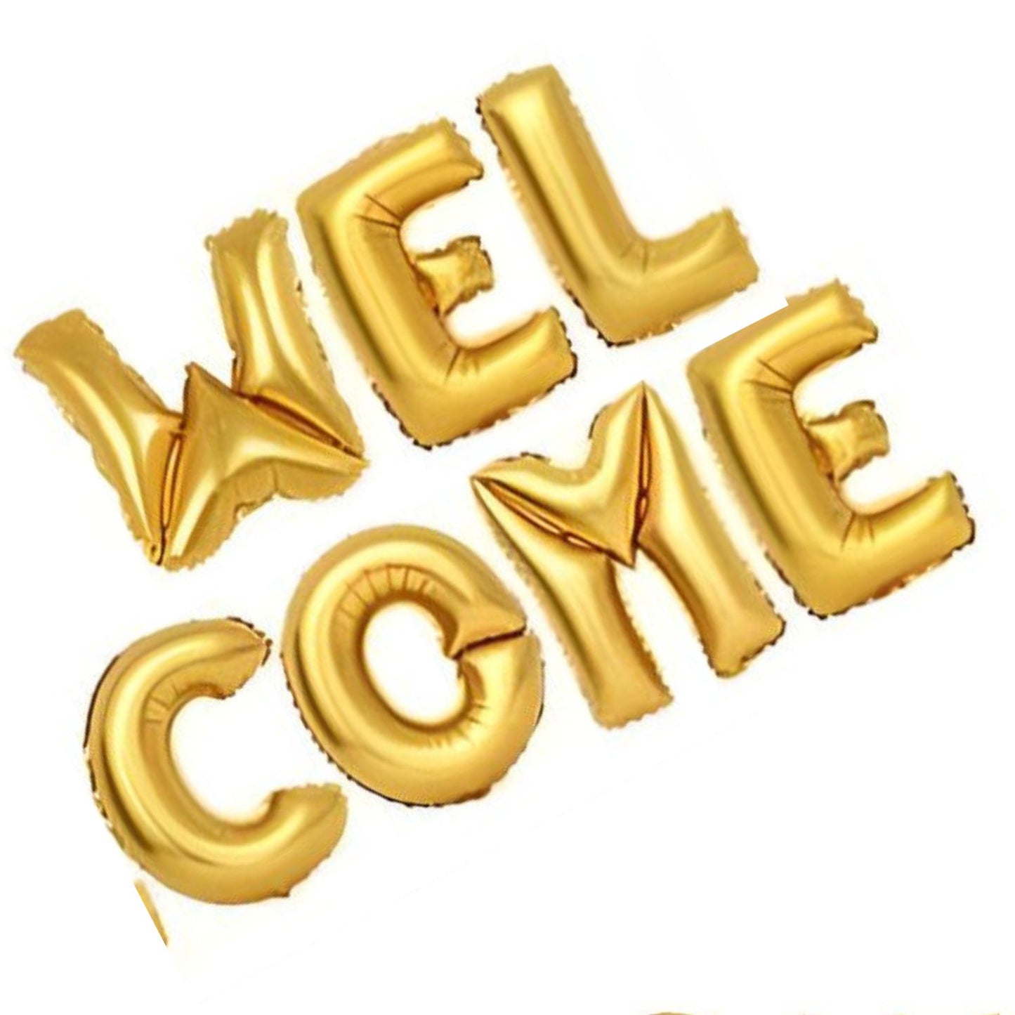 MM TOYS Inflatable Welcome Foil Balloon for Party Decoration - Durable, Easy-to-Inflate, Reusable - Golden