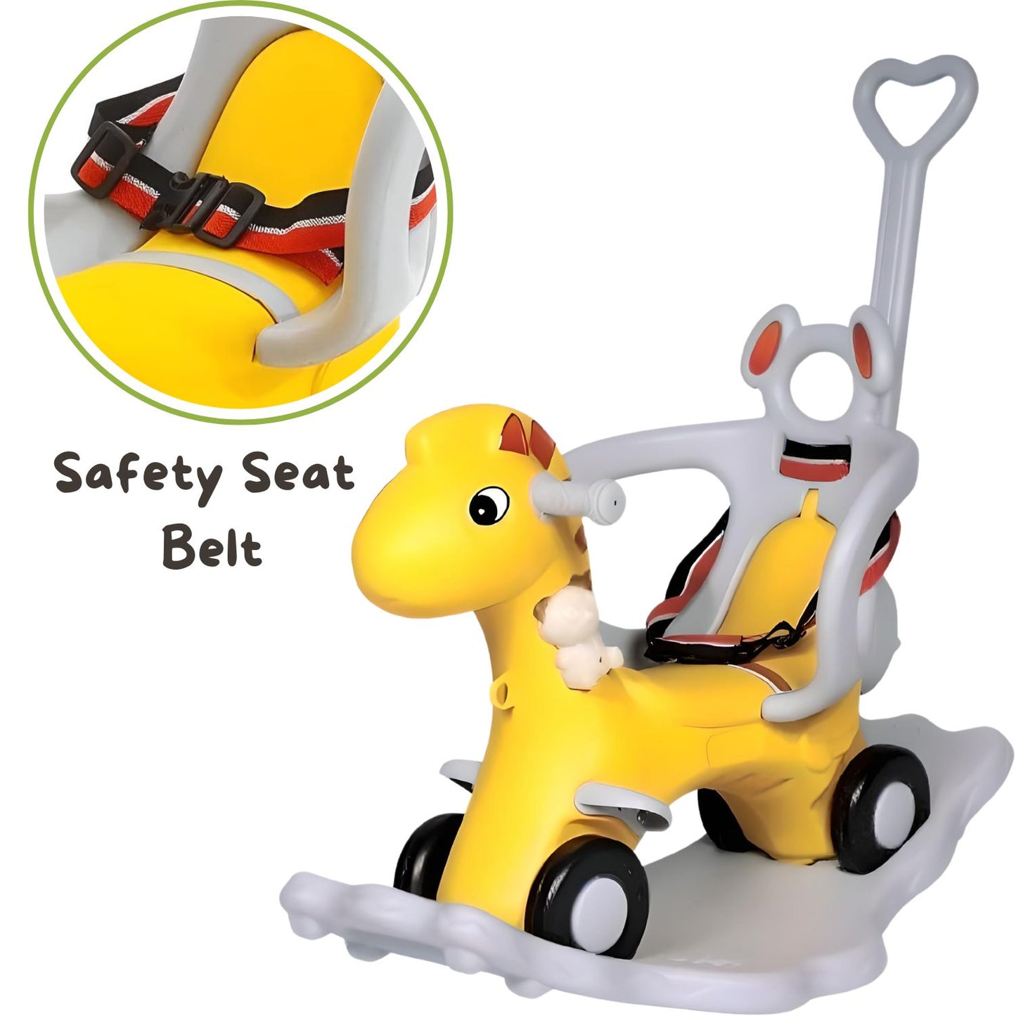 MM TOYS Yoto 2-in-1 Rocking Horse & Push Ride On with Detachable Parent Handle & Music For 1 Year To 3 Year Baby YT-6815
