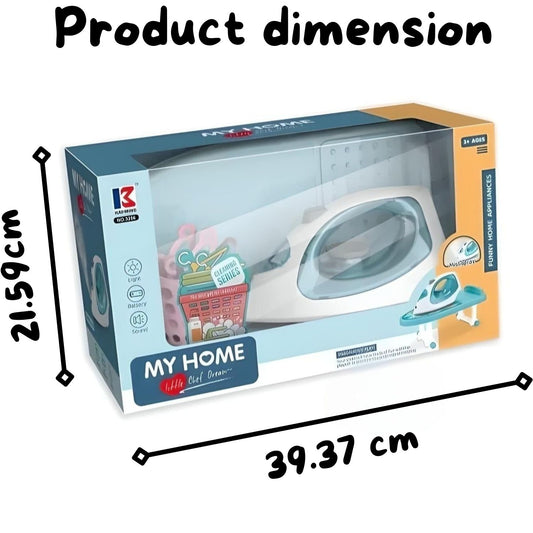 MM TOYS Mini Helper Electonic Iron Pretend Play Set  Safe Pretend Play Fun For Kids With Realistic Size , Lights And Sound Effect