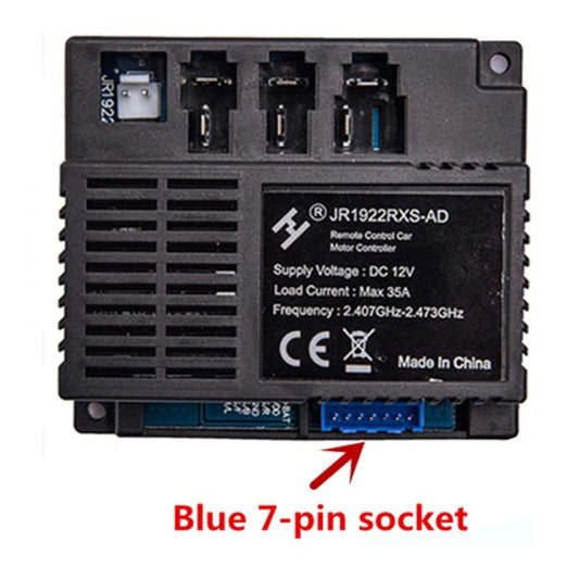 MM TOYS JR1922RXS-AD 12V 2.4 Ghz Remote Control Car Motor Controller Control Box, 7-Pin Blue Socket, For Accessories for Children Electric Ride On Car Replacement Parts -Black