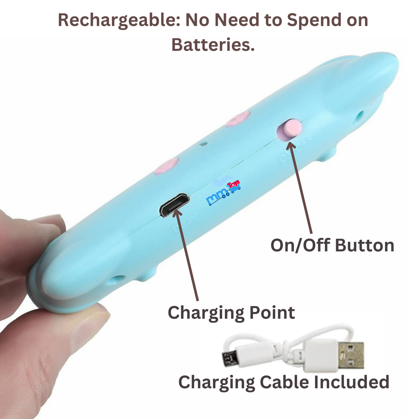 MM Toys Speak-N-Play Interactive Preschool Electronic Learning Toy with 112 Digital Flashcards Rechargeable With Educational Sounds & Images For 2 3 4 Year Old- Color May Vary