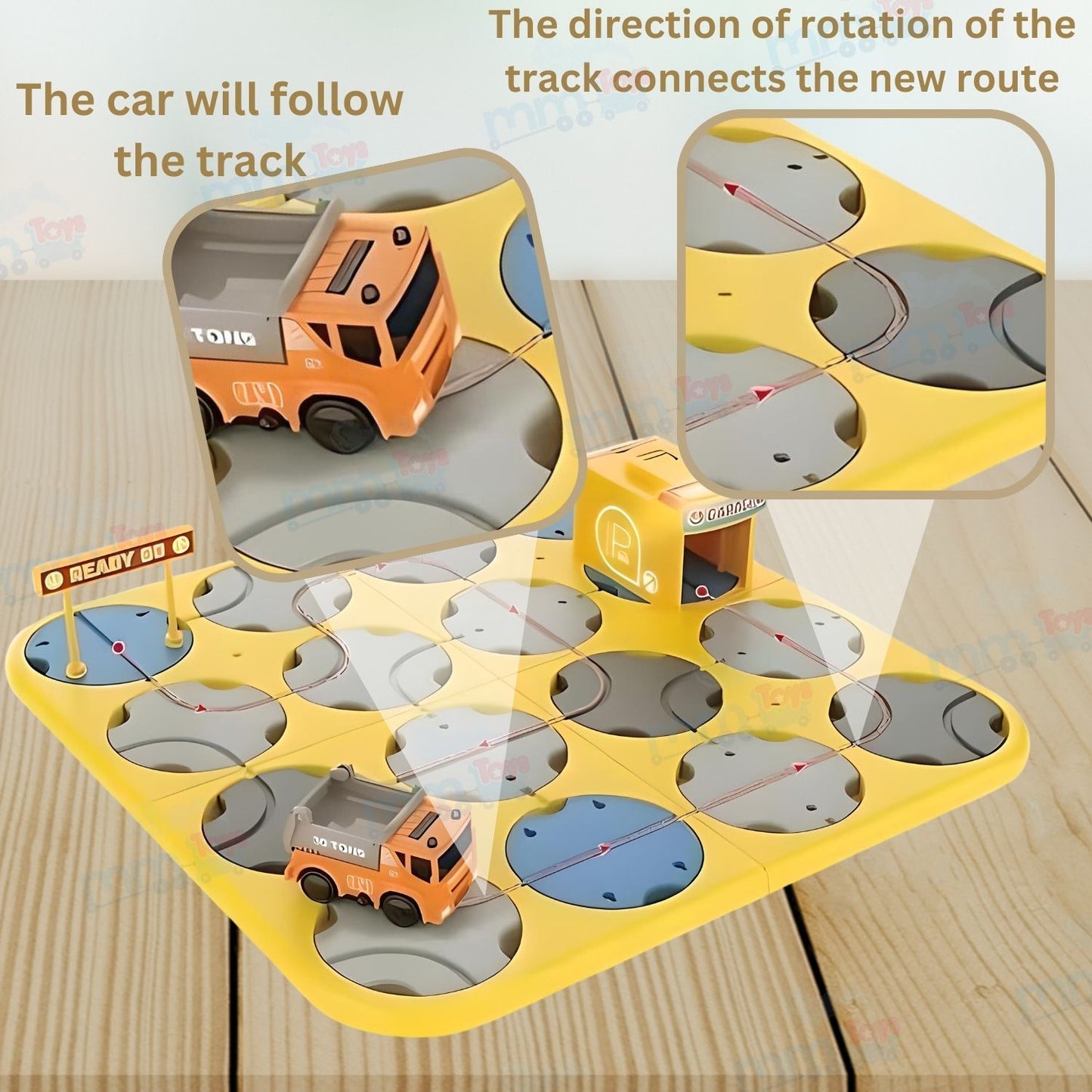 MM Toys DIY Track Maze Construction Set Race Car Track Puzzle with Educational Blocks Interactive Play for Kids Multi-Color
